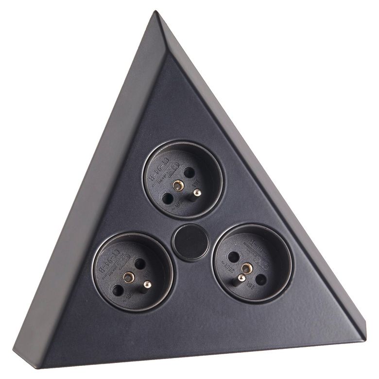 Bloc 3 prises triangulaire d'angle noir Main Image