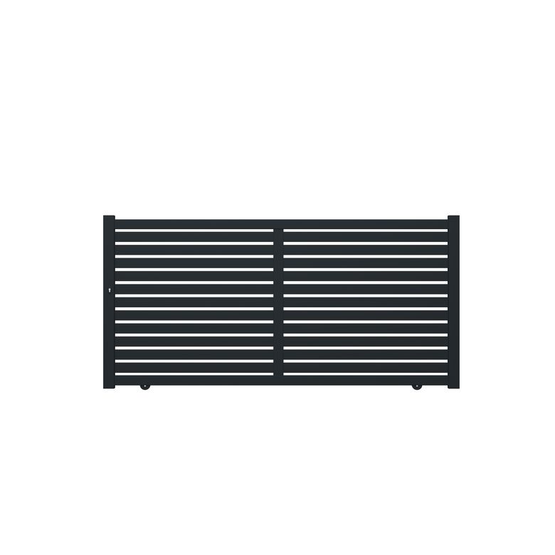 Portail coulissant VALENE aluminium gris anthracite RAL 7016 H.158 x l.325 Main Image