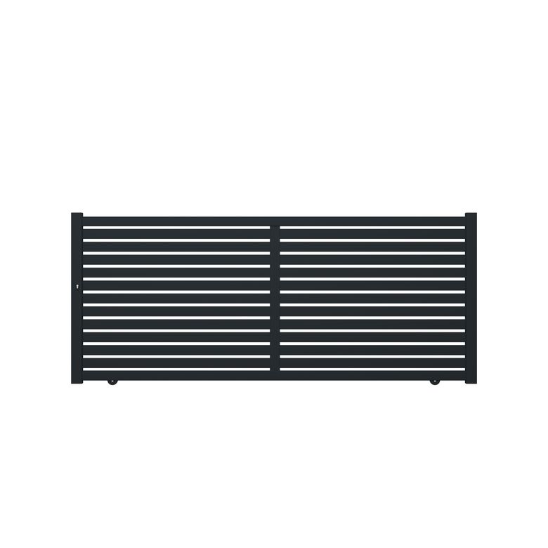 Portail coulissant VALENE aluminium gris anthracite RAL 7016 H.158 x l.375 Main Image