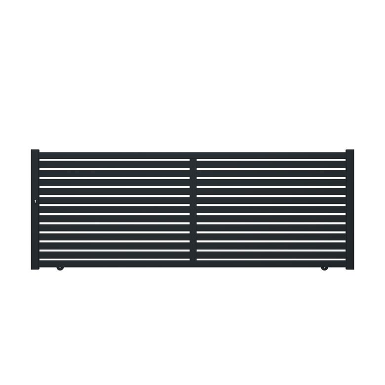 Portail coulissant VALENE aluminium gris anthracite RAL 7016 H.158 x l.425 Main Image