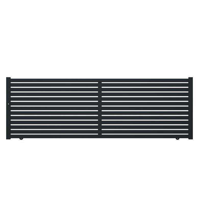 Portail coulissant VALENE aluminium gris anthracite RAL 7016 H.158 x l.475 Main Image