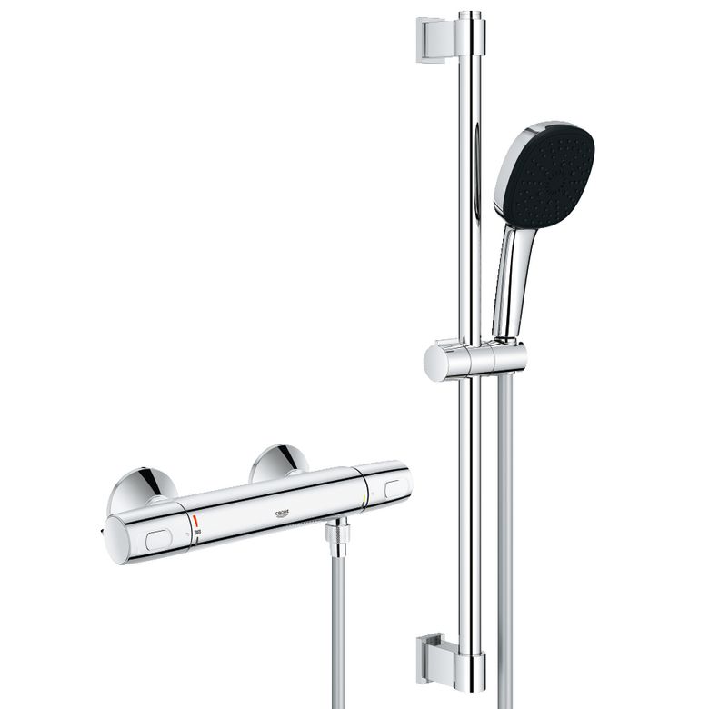 Mitigeur douche thermostatique Precision Trend chr+kit de douche Vitalio Comfort Main Image