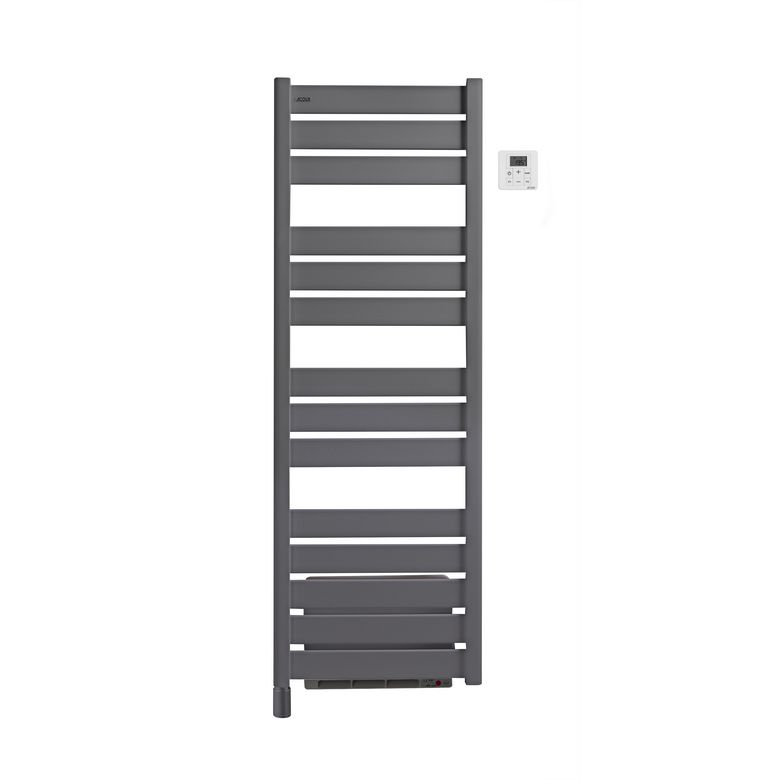 Sèche-serviettes électrique soufflant MADRAS 750+1000W anthracite H151.7 x L50 Main Image