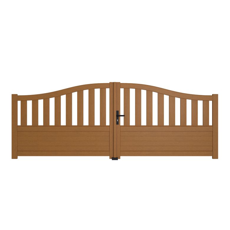 Portail battant bois SANCY chapeau de gendarme acc. réglables