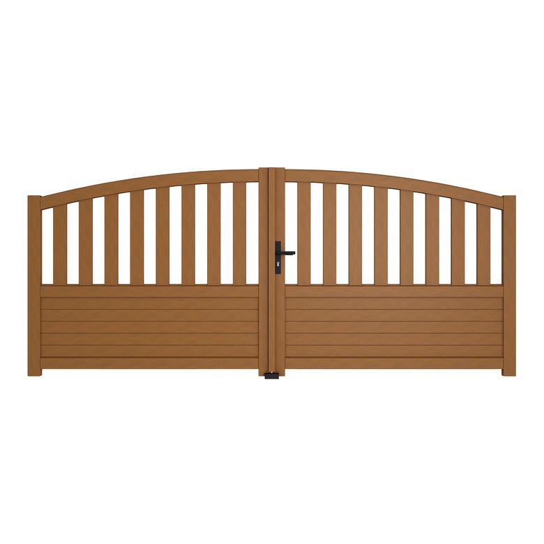 Portail battant bois LANDES avec accessoires réglables -Lapeyre