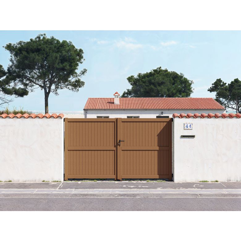 Portail battant bois FONTANGES avec accessoires réglables -Lapeyre