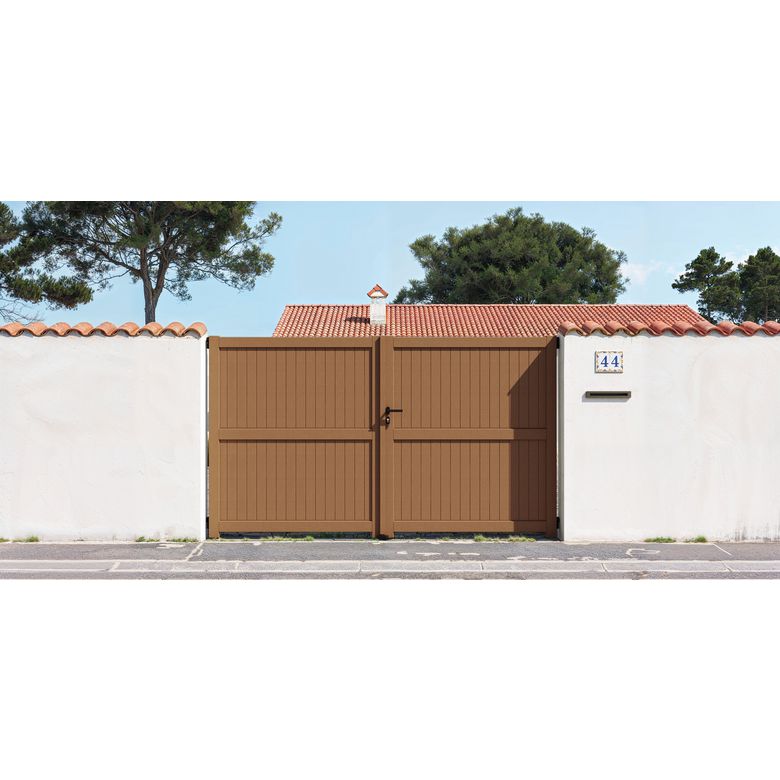 Portail battant bois FONTANGES avec accessoires réglables -Lapeyre