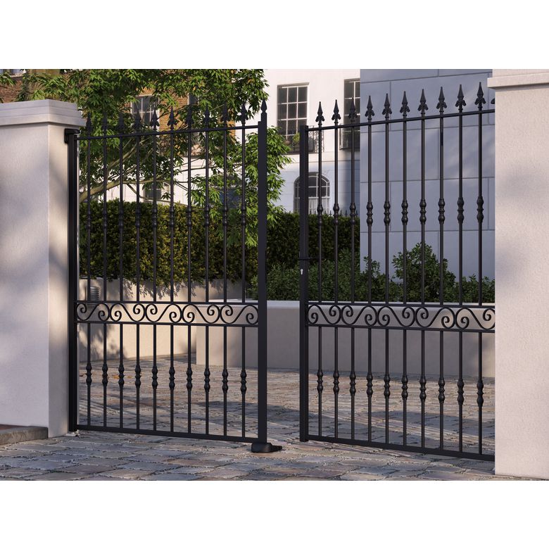 Portail battant SANTEUIL acier anti-co noir-Lapeyre