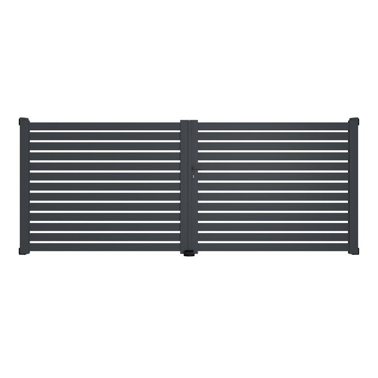 Portail battant VALENE aluminium gris