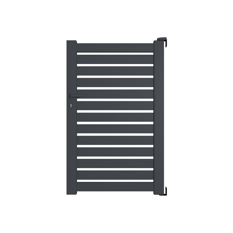 Portillon VALENE aluminium gris H.158 x l.100 Main Image
