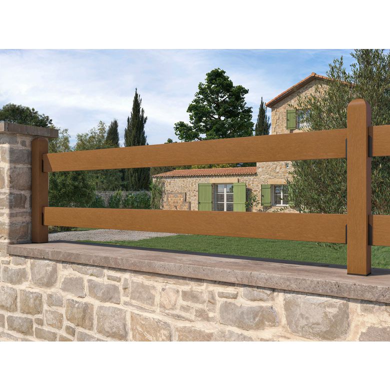 Clôtre LISSE boix exotique ajourée horizontale H.120 x L.200 cm