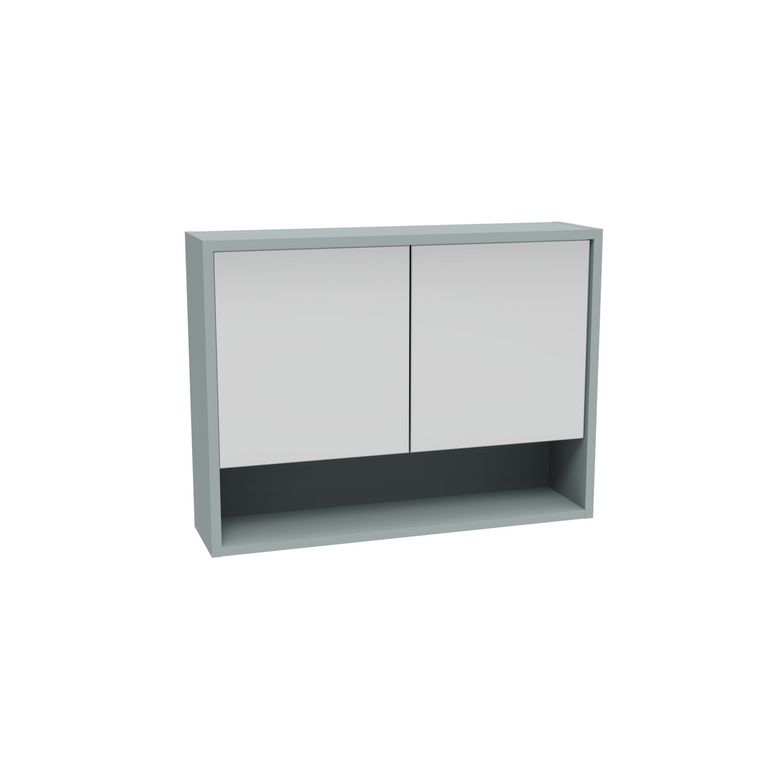 Armoire de toilette FABIAN gris bleuté L.80 2 portes Main Image