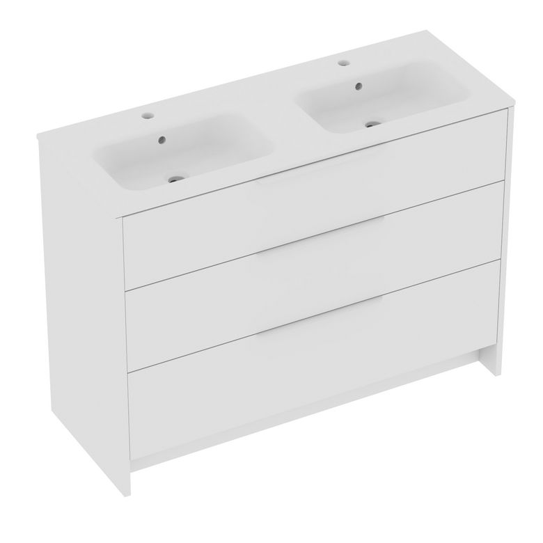 Plan double vasque 121 cmcéramique FABIAN - Lapeyre