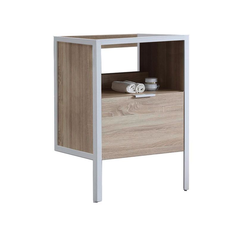 Meuble sous vasque 60 cm 1 tiroir metal 2- Lapeyre