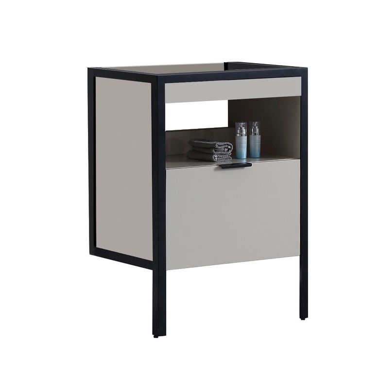 Meuble sous-vasque 60 cm 1 tiroir avec poignée METAL2
