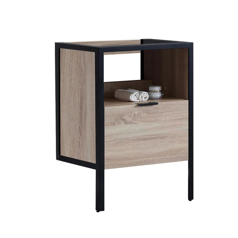 Meuble sous vasque 60 cm 1 tiroir metal 2- Lapeyre