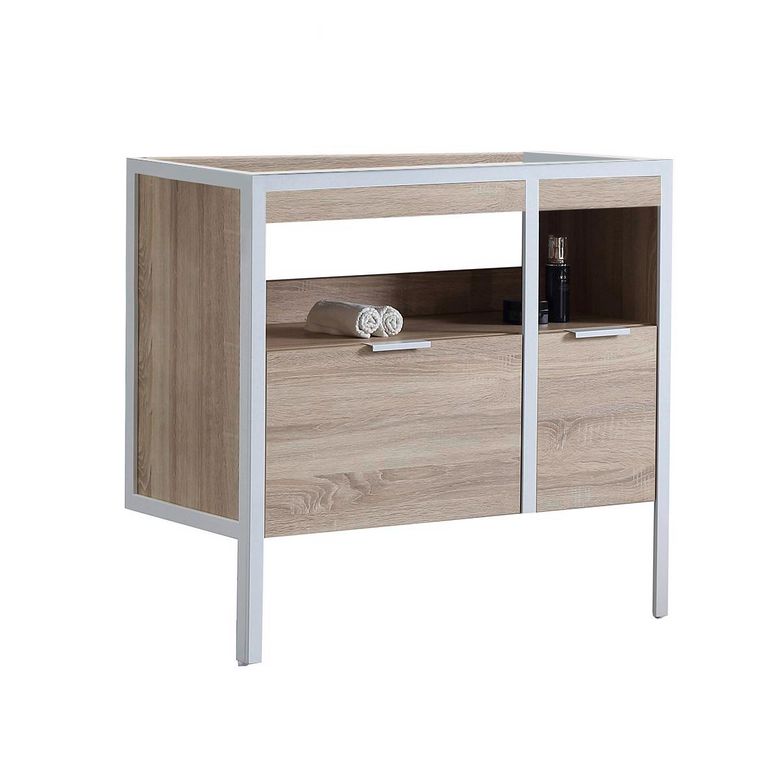 Meuble sous vasque 90 cm 2 tiroirs metal 2-Lapeyre