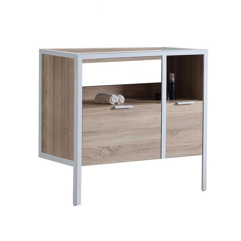 Meuble sous vasque 90 cm 2 tiroirs metal 2-Lapeyre