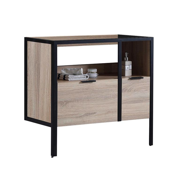 Meuble sous vasque 90 cm 2 tiroirs metal 2-Lapeyre