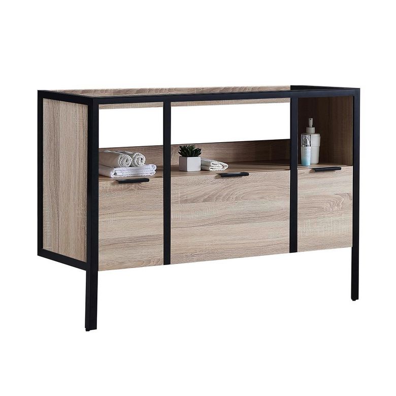 Meuble sous vasque 120 cm 3 tiroirs metal 2-Lapeyre