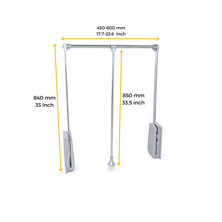 Penderie escamotable fixation latérale pour dressing Espace  - Lapeyre