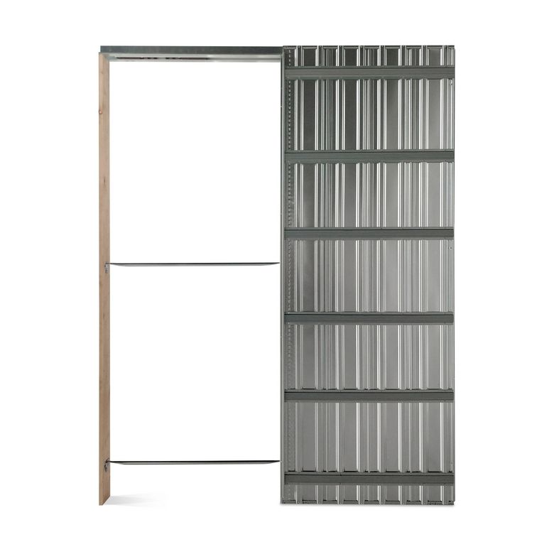 Cloison métal pour porte coulissante Platinium MAESTRO de H.204 x l.63 Main Image