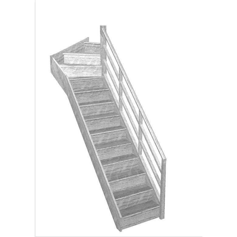 Escalier Faubourg quart tournant haut rampe Eden