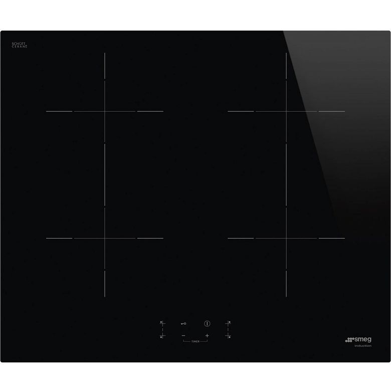 Table induction avec zone modulable noir 4 foyers Smeg SIB2641D Main Image