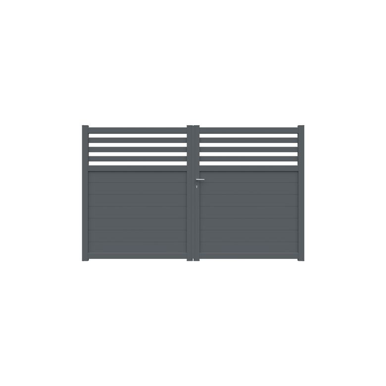 Portail battant VELIHA alu gris anthracite RAL 7016 H.180 x l.300 Main Image