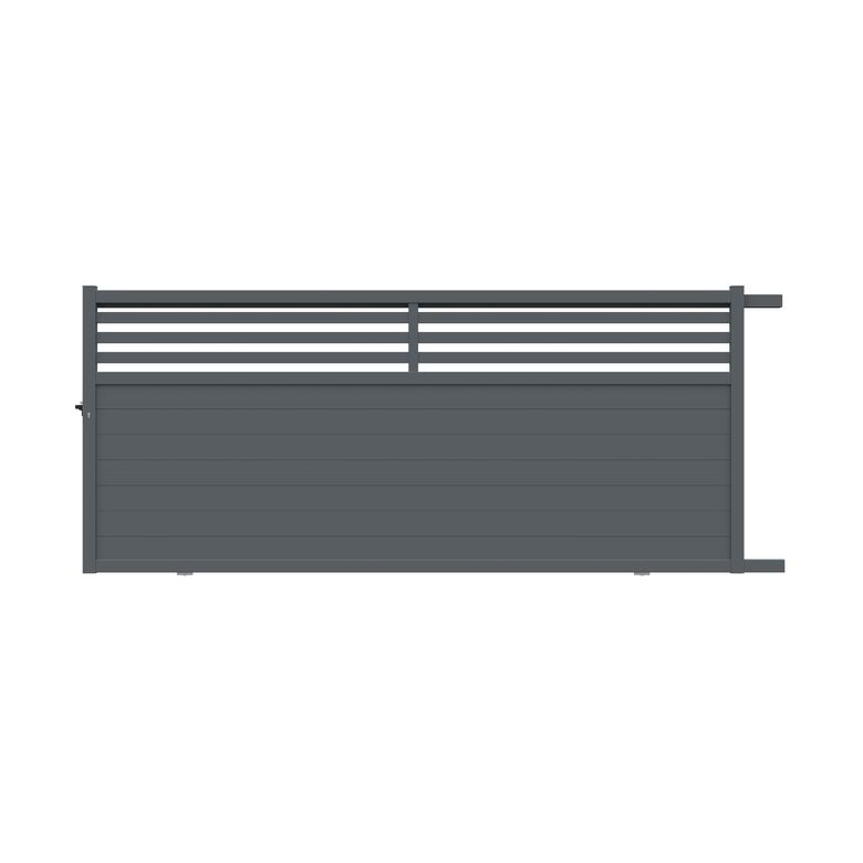 Portail coulissant VELIHA alu gris anthracite RAL 7016 H.179 x l.407 droite Main Image