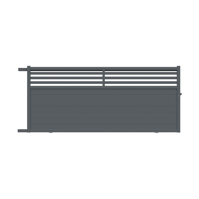 Portail coulissant VELIHA alu gris anthracite RAL 7016 H.179 x l.407 gauche Main Image