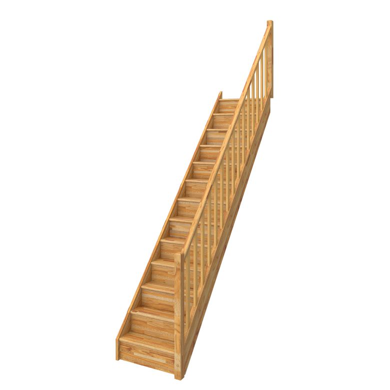 Escalier Uno droit avec rampe - Lapeyre