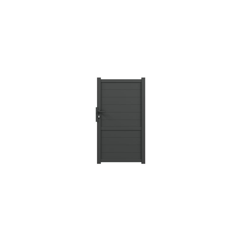 Portillon VASSILI aluminium H.169 x l.100 gris anthracite RAL 7016 droit LDD Main Image