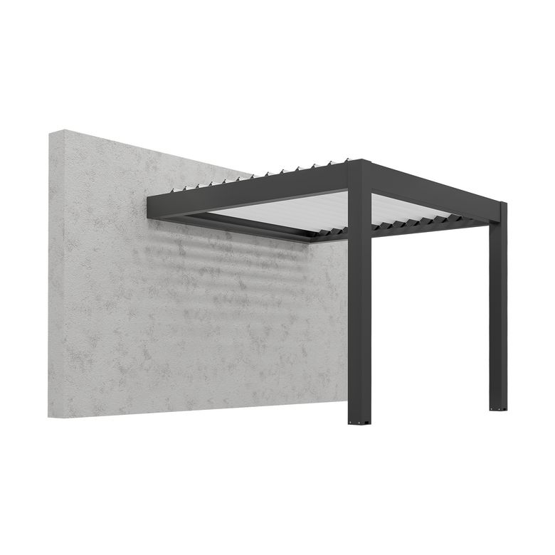 Pergola murale ELAURA aluminium gris anthracite RAL 7016 l.300 xp.300 xH.250 LDD Main Image