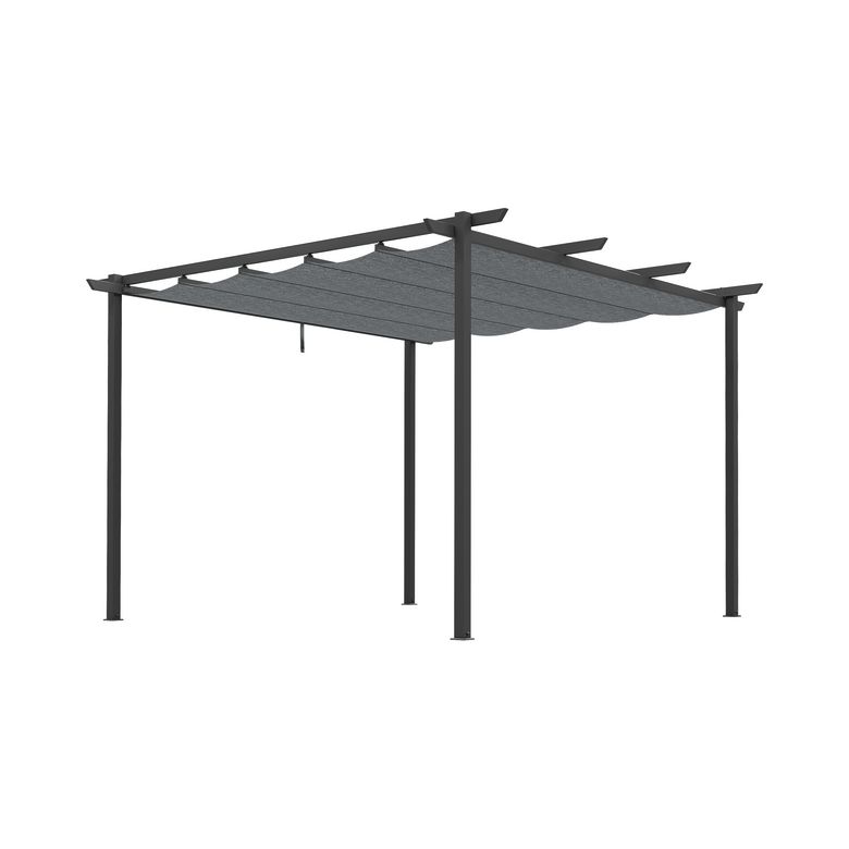 Pergola ESTHER aluminium gris ant. RAL 7016 toile gris H.240 x p.300 x L.300 LDD Main Image
