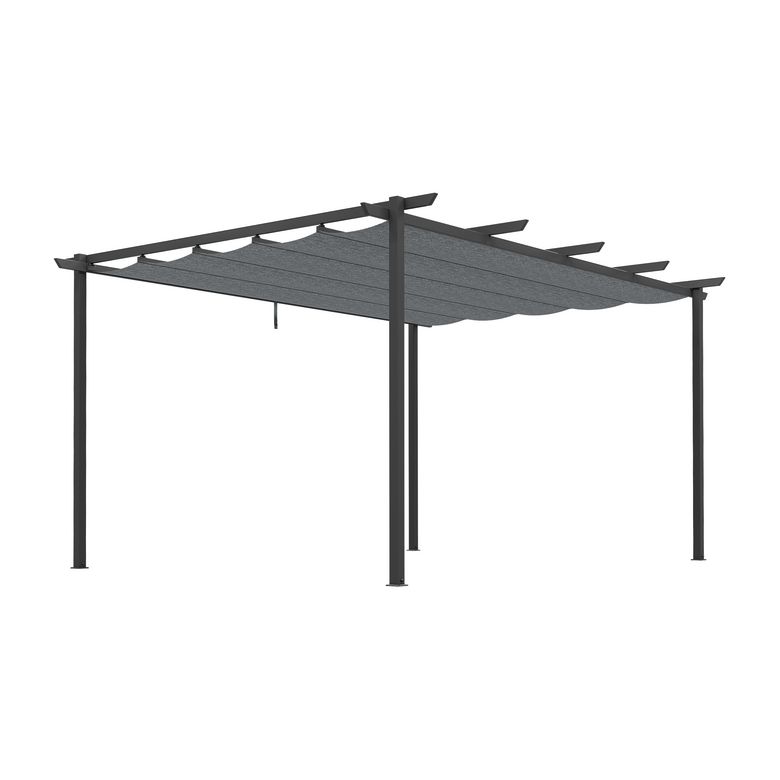 Pergola ESTHER aluminium gris ant. RAL 7016 toile gris H.240 x p.300 x L.400 LDD Main Image