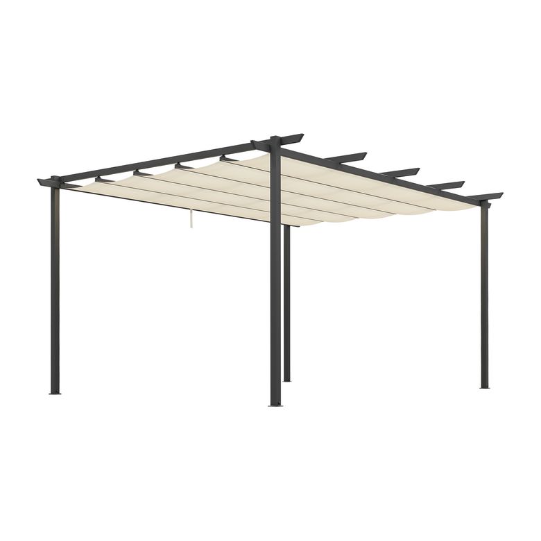 Pergola ESTHER aluminium gris ant. RAL 7016 toile beige H.240 x p.300 xL.400 LDD Main Image