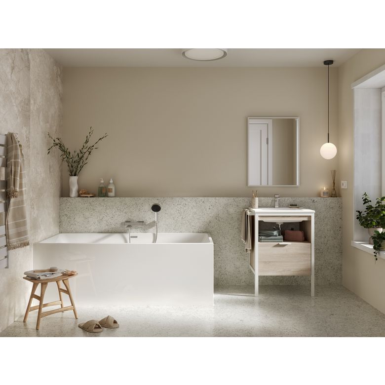Plan vasque simple 60 cm céramique METAL 2 -Lapeyre