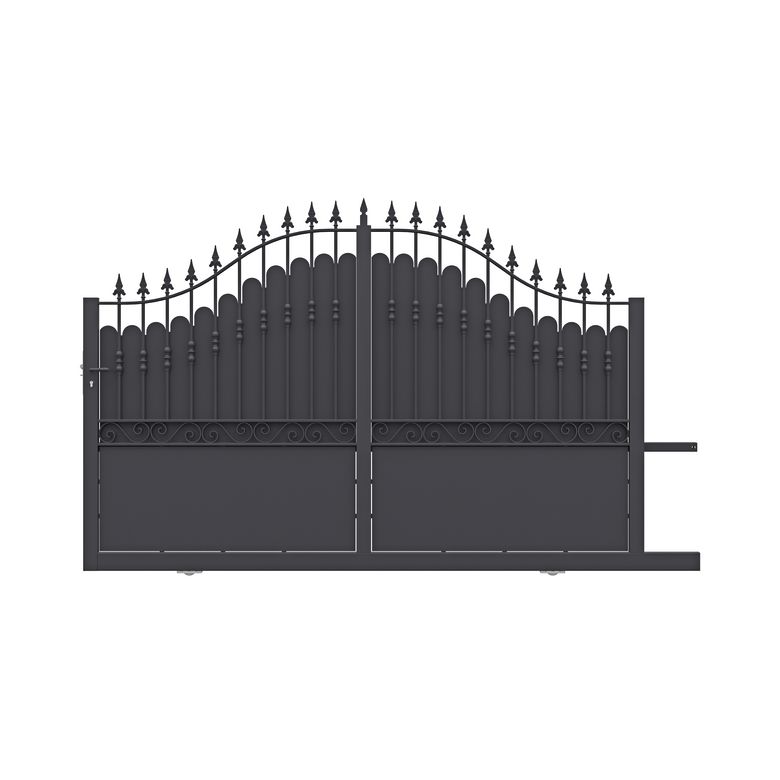 Portail coulissant DOMMARTIN plein acier antico noir H.152/206 x l.300 droite Main Image