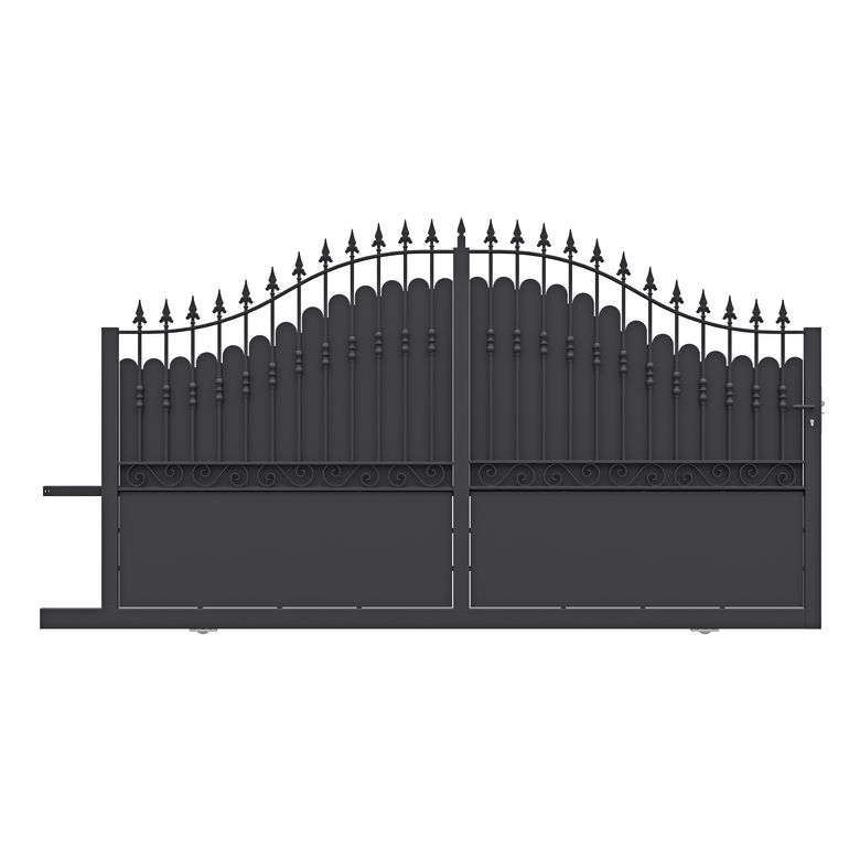 Portail coulissant DOMMARTIN plein acier antico noir H.152/206 xl.350 gauche Main Image