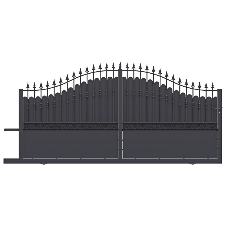 Portail coulissant DOMMARTIN plein acier antico noir H.152/206 x l.400 gauche Main Image