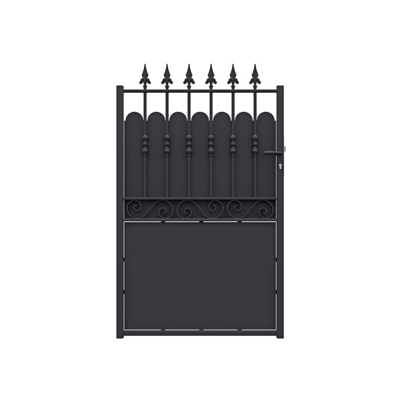 Portillon DOMMARTIN plein acier antico noir RAL 9005 H.165 x l.100 gauche Main Image