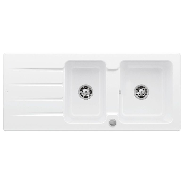 Évier cuisine à encastrer Villeroy & Boch Architectura 2 blanc céramique