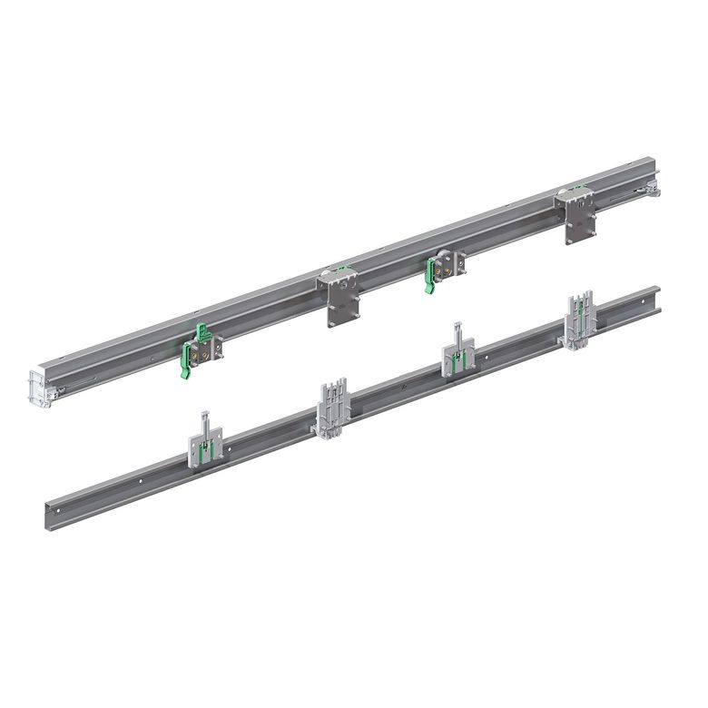 Lot de rails haut et bas pour porte de caisson coulissant Pléiade