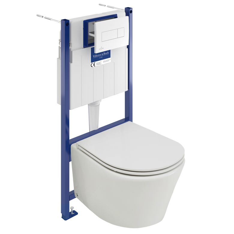Pack cuvette OPUS antical sans bride+abatt fdc+bâti wc TOM2 mural+plaque blc Main Image