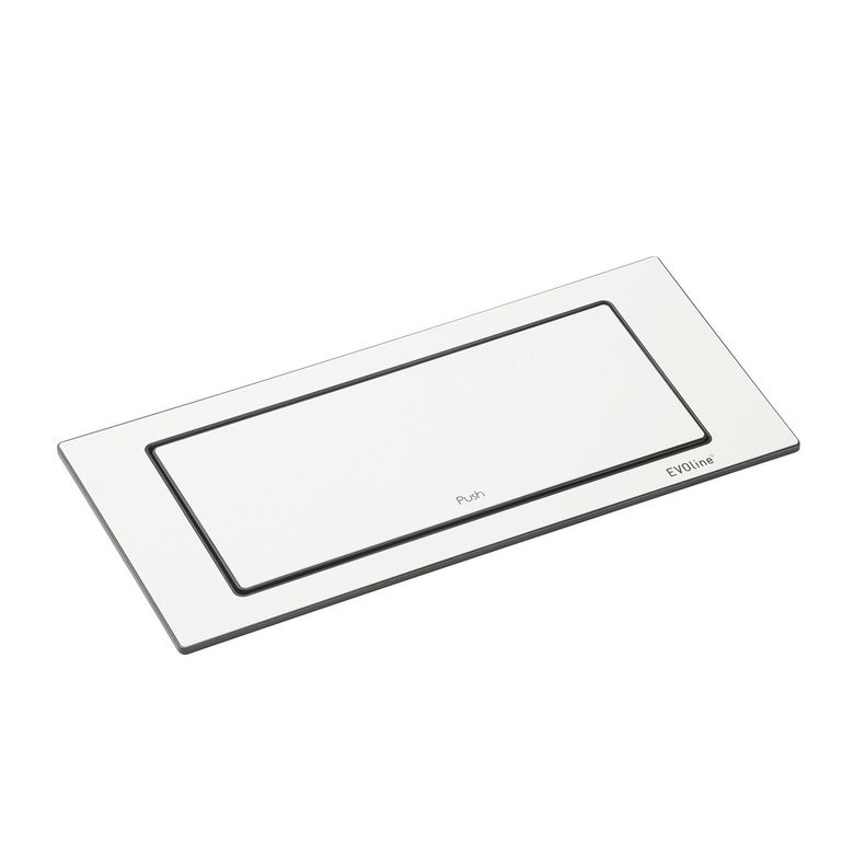 Bloc rectangulaire blanc push rotatif 2 prises+1 USB encastrement dans plan Main Image
