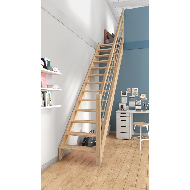 Escalier Ludo droit avec rampe - Lapeyre