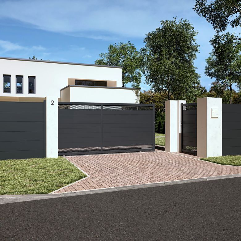 Portail coulissant Aluminium Vahina | Lapeyre