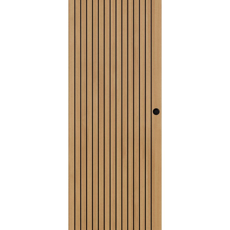 Porte coulissante RAPHAELLE chêne plaqué - avec serrure | Lapeyre