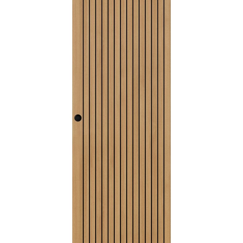 Porte coulissante RAPHAELLE chêne plaqué - avec serrure | Lapeyre